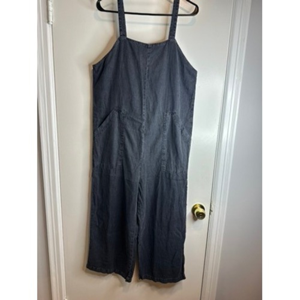 Universal Thread Boho Utility Wide Leg Overalls Sz:S Charcoal Gray Cotton Linen